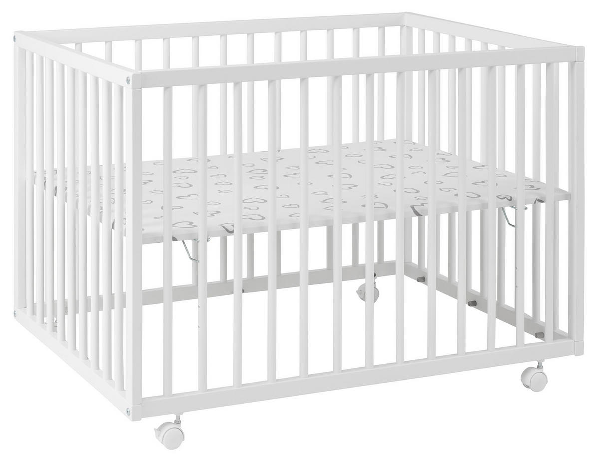 DĚTSKÁ OHRÁDKA, 100/75/68 cm - bílá, Basics, dřevo/plast (100/75/68cm) - My Baby Lou