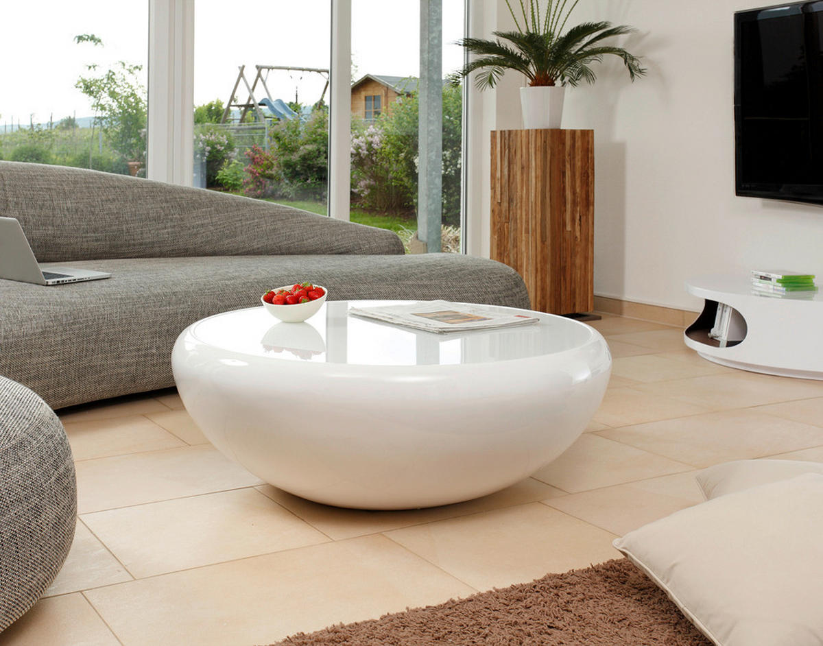 COUCHTISCH in Kunststoff 100/100/38 cm  - Weiß Hochglanz, Design, Kunststoff (100/100/38cm) - Livetastic