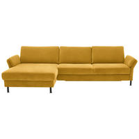 ECKSOFA Chenille, Flachgewebe Currygelb  - Currygelb/Schwarz, Design, Textil/Metall (175/316cm) - Dieter Knoll