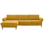 ECKSOFA  in Chenille, Flachgewebe Currygelb  175/316 cm  - Currygelb/Schwarz, Design, Textil/Metall (175/316cm) - Dieter Knoll