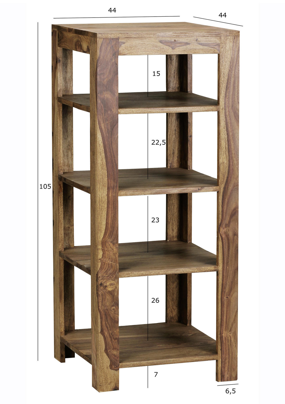 REGÁL, barvy sheesham, sheesham, 44/105/44 cm - barvy sheesham, Moderní, dřevo (44/105/44cm) - MID.YOU
