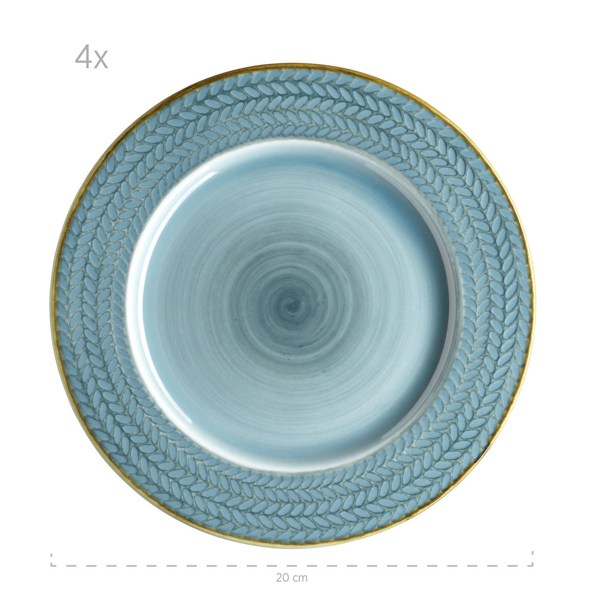 KAFFEESERVICE Blau Prospero 12-teilig  - Blau, Basics, Keramik (24,5/24,5/22,5cm) - Mäser