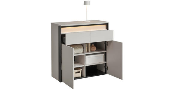 KOMMODE Komód, 88/88/38 cm, 2 Schublade(n)  - Beige/Schwarz, KONVENTIONELL, Holzwerkstoff (88/88/38cm) - Voleo