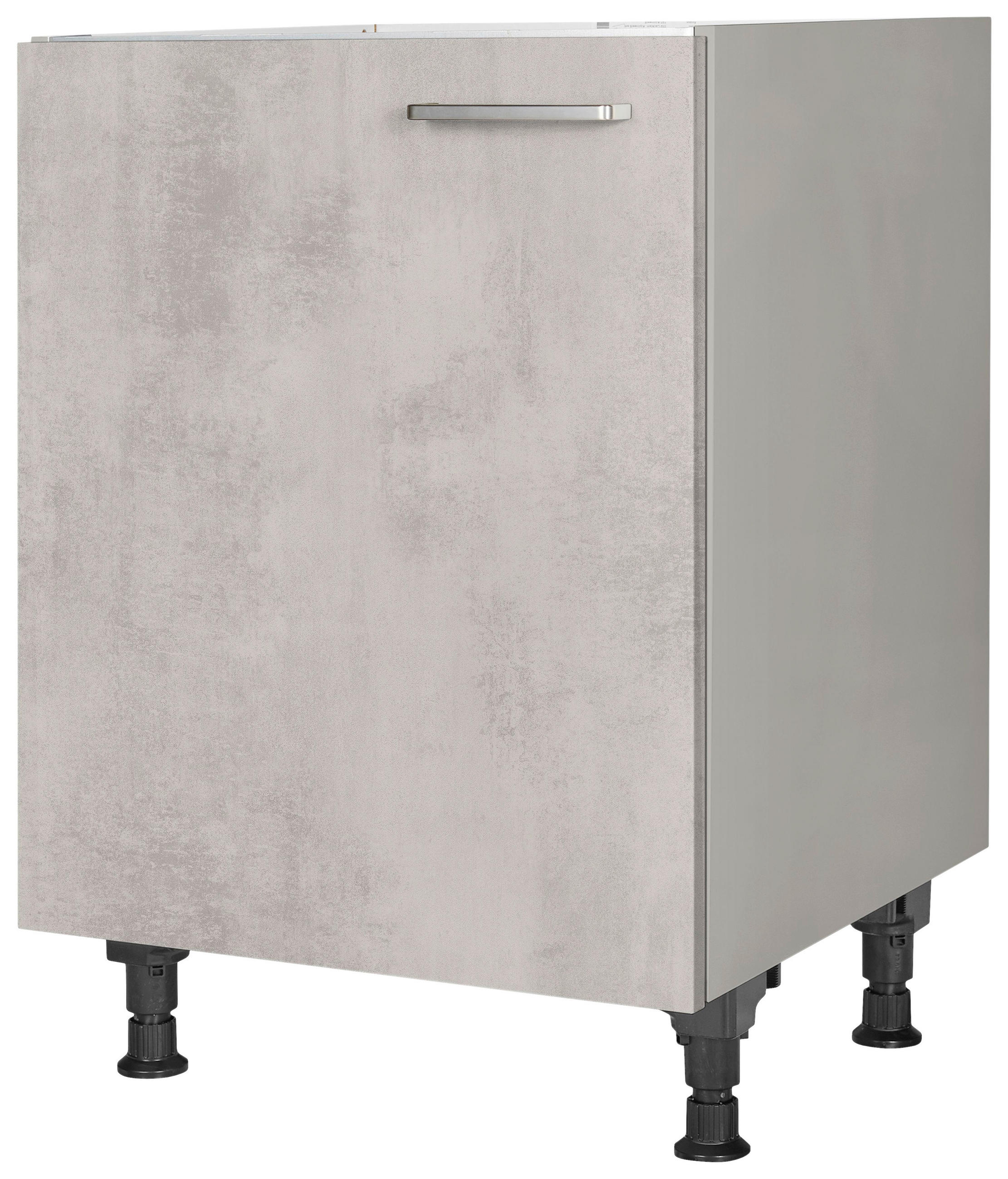 SPÜLENUNTERSCHRANK 60/87/56 cm  in Hellgrau  - Edelstahlfarben/Hellgrau, MODERN, Holzwerkstoff/Metall (60/87/56cm) - Nobilia