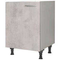 SPÜLENUNTERSCHRANK 60/87/56 cm  in Hellgrau  - Edelstahlfarben/Hellgrau, MODERN, Holzwerkstoff/Metall (60/87/56cm) - Nobilia