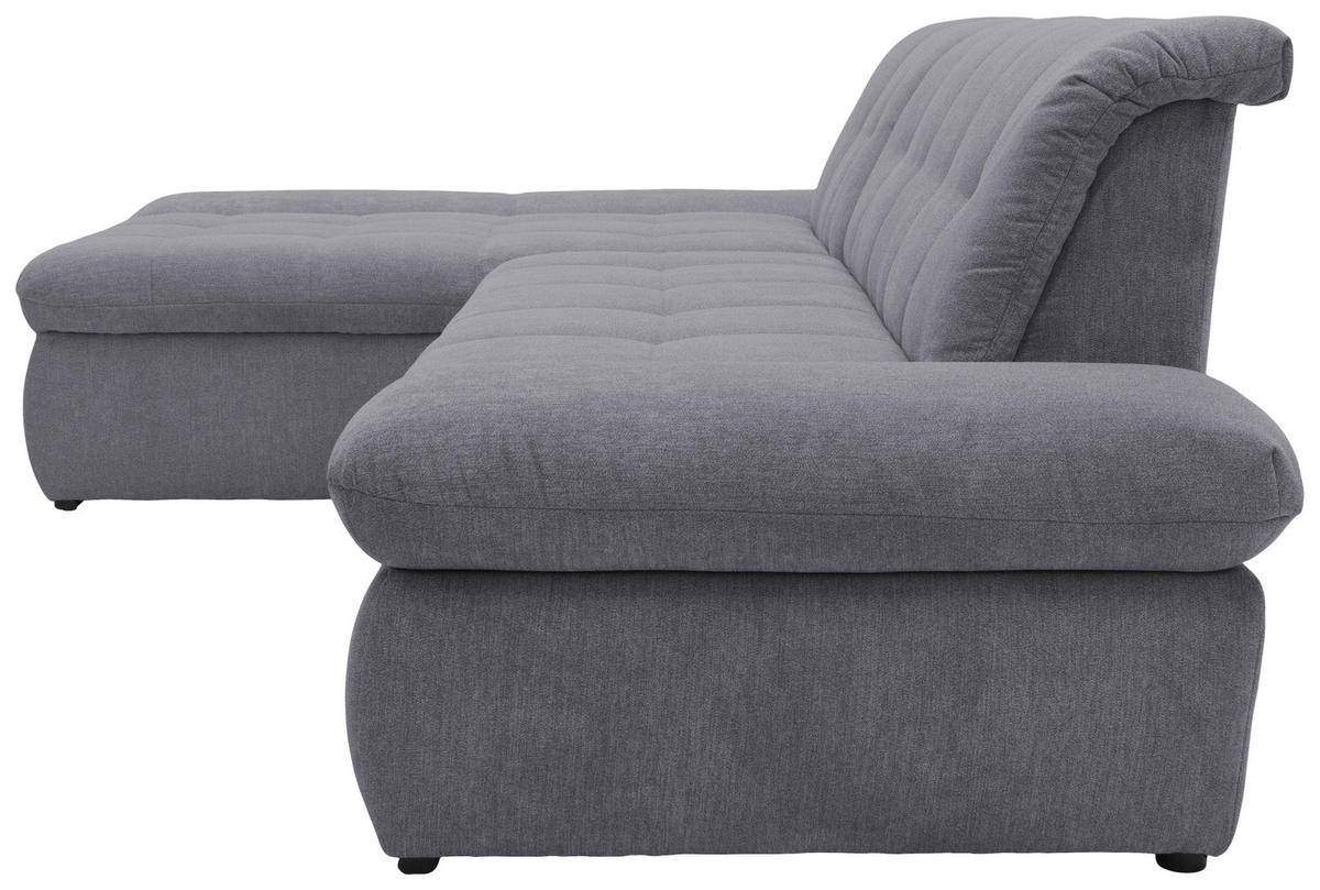 ECKSOFA in Mikrofaser Dunkelgrau  172/300 cm  - Chromfarben/Dunkelgrau, KONVENTIONELL, Textil/Metall (172/300cm) - MID.YOU