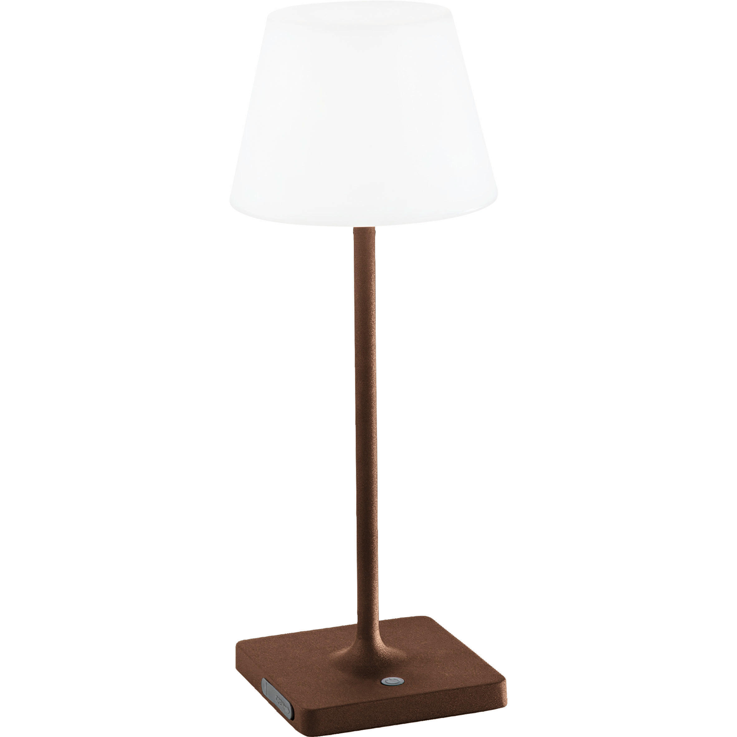 AKKU-TISCHLEUCHTE Adam 12,5/12,5/38,5 cm   - Rostfarben/Weiß, Basics, Kunststoff/Metall (12,5/12,5/38,5cm) - Fabas Luce