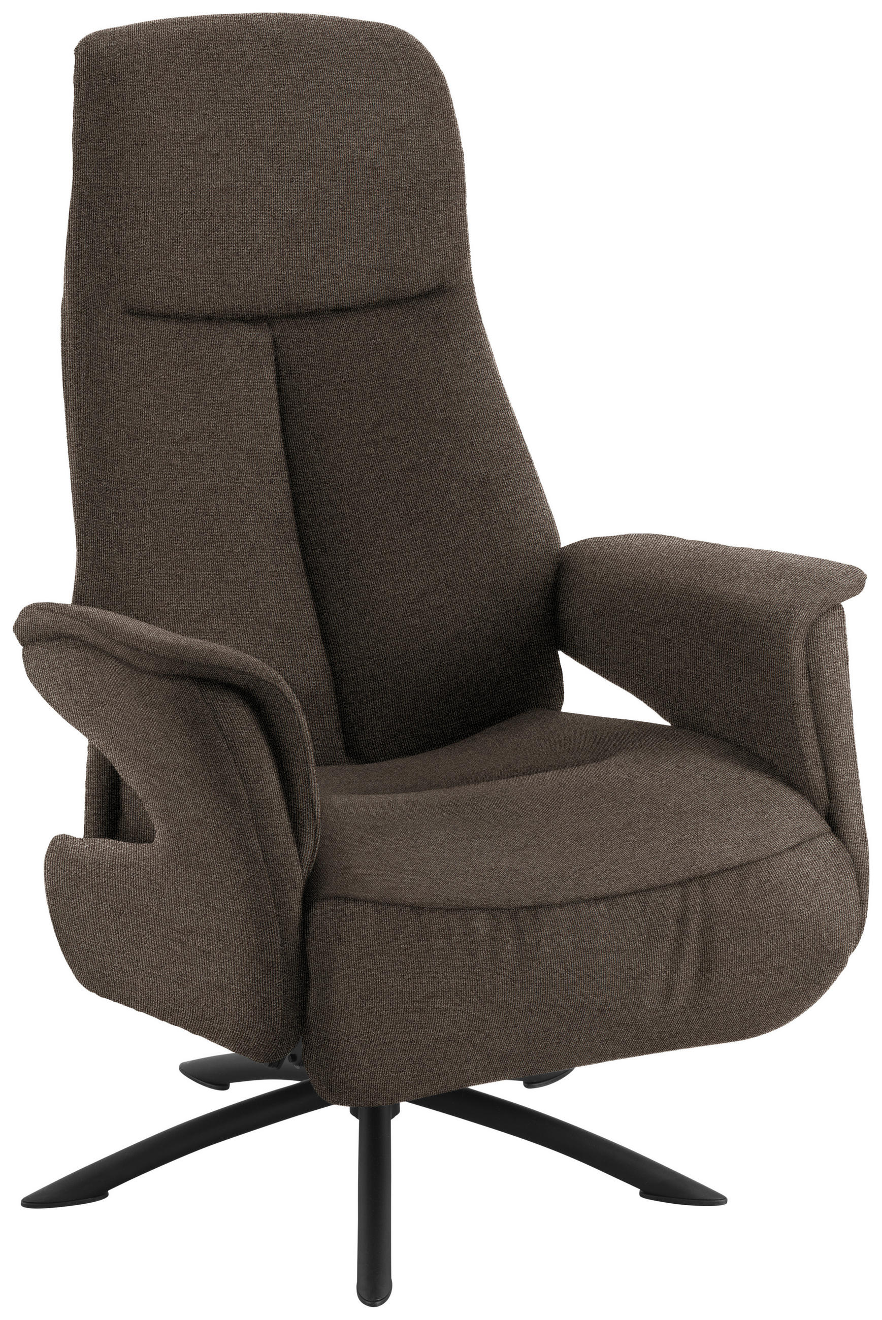 RELAXSESSEL Webstoff Relaxfunktion, Kopfteilverstellung    - Schwarz/Braun, Design, Textil/Metall (73cm) - Welnova