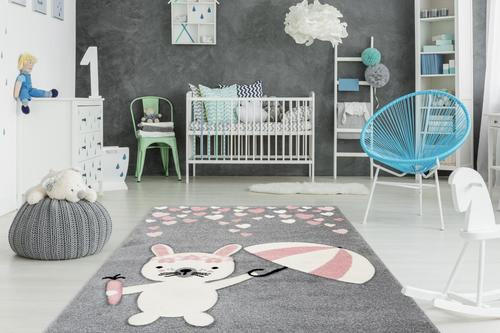 DETSKÝ KOBEREC, 80/150 cm, ružová, sivá - sivá/ružová, Trend, textil/plast (80/150cm)