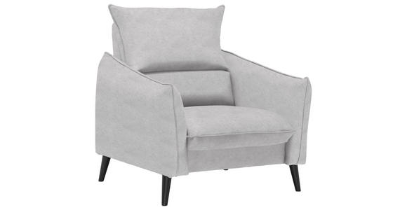 SESSEL in Velours Hellgrau  - Hellgrau/Schwarz, Design, Holz/Textil (96/98/100cm) - Carryhome