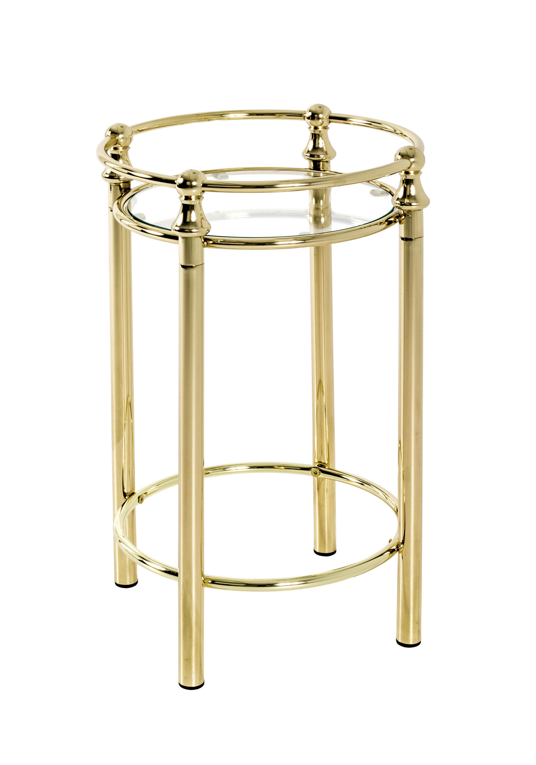 BEISTELLTISCH rund Messingfarben - Messingfarben, Design, Glas/Metall (38/38/56cm)