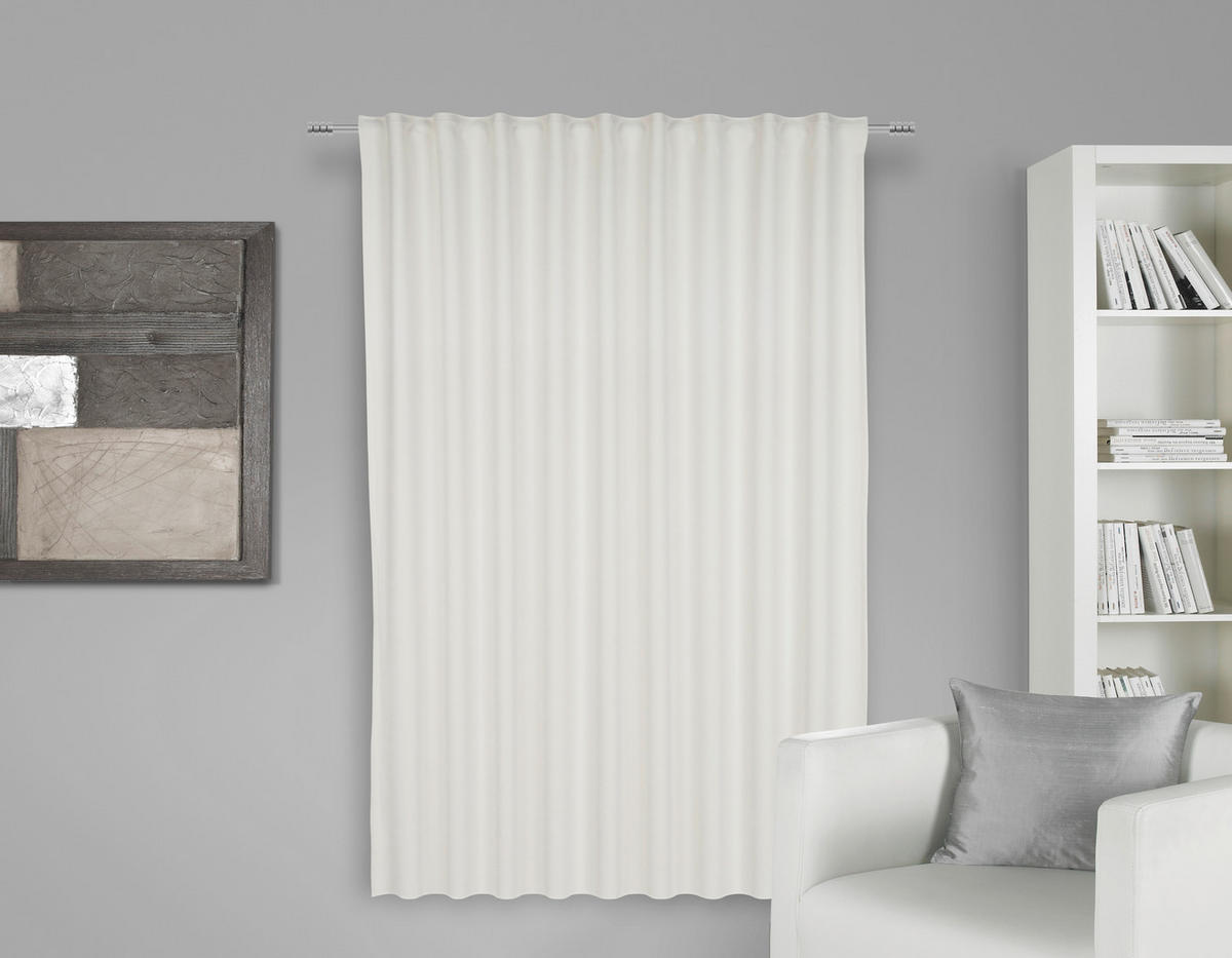 HOTOVÝ ZÁVĚS, neprůsvitné, 140/175 cm - bílá, Konvenční, textil (140/175cm) - Esposa