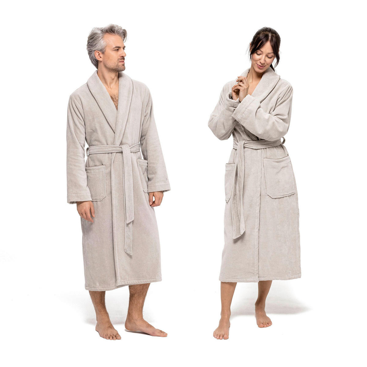 BADEMANTEL XL Unisex  - Silberfarben, Basics, Textil (XLnull) - Moeve
