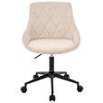 JUGENDDREHSTUHL  in Samt Schwarz, Beige  - Beige/Schwarz, KONVENTIONELL, Kunststoff/Textil (55/78-90/56cm) - Carryhome