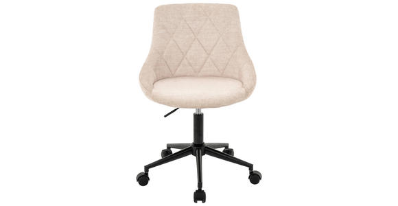 JUGENDDREHSTUHL in Samt Schwarz, Beige - Beige/Schwarz, KONVENTIONELL, Kunststoff/Textil (55/78-90/56cm) - Carryhome