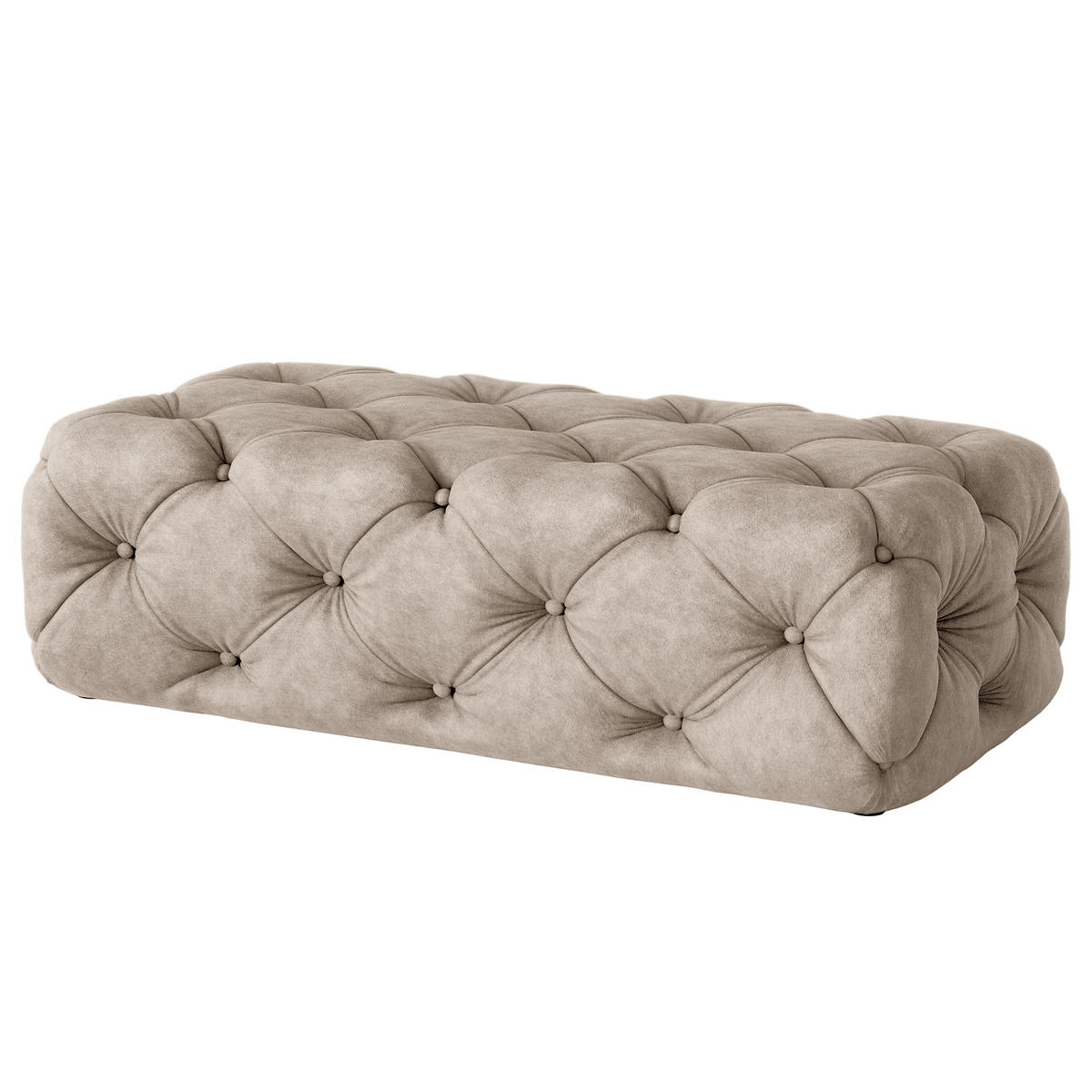 HOCKER in Textil Cappuccino  - Schwarz/Cappuccino, Design, Kunststoff/Textil (130/39/65cm) - P & B