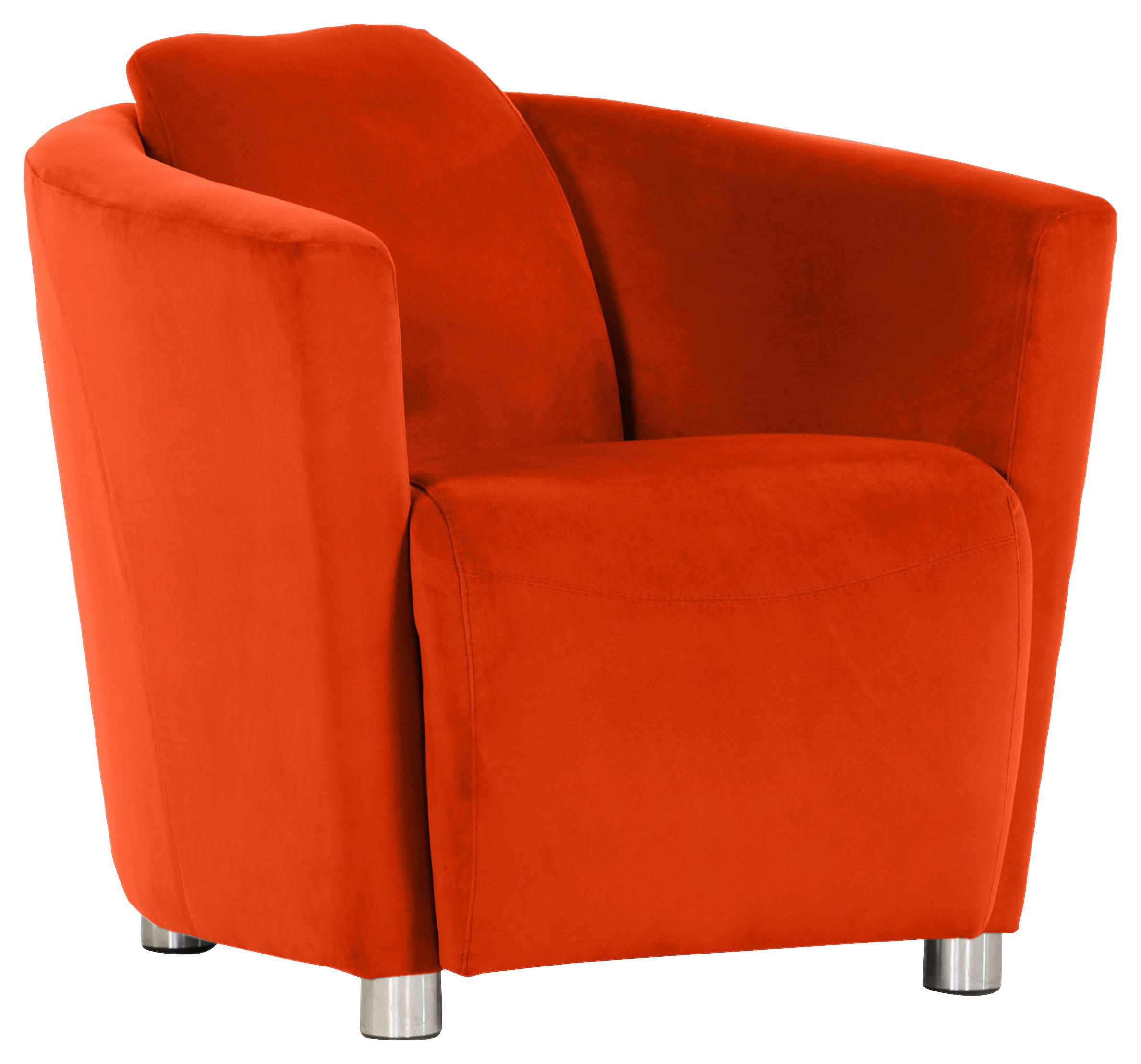 COCKTAILSESSEL Mikrofaser Orange    - Chromfarben/Orange, Design, Holzwerkstoff/Textil (72/72/85cm)