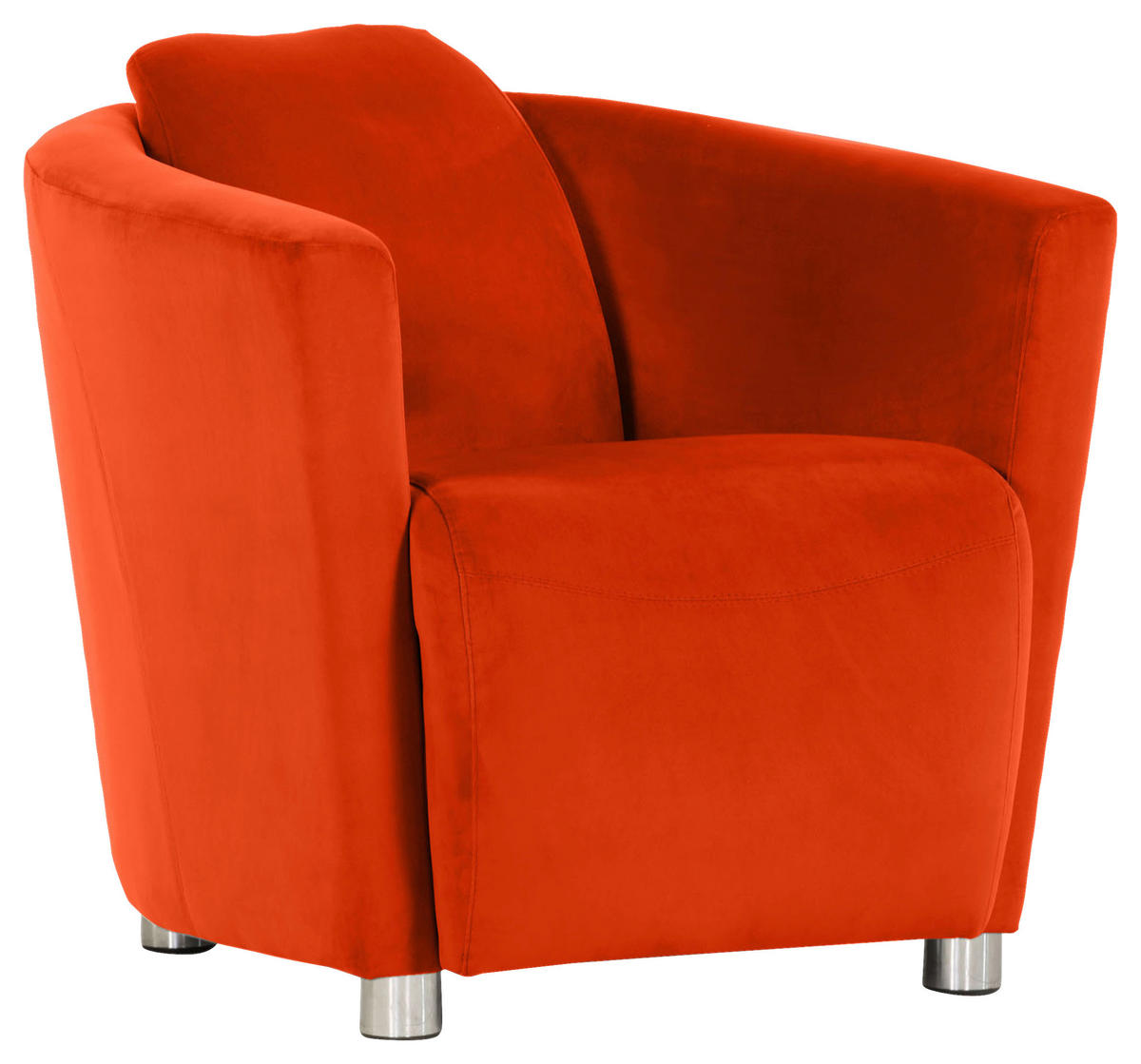 COCKTAILSESSEL Mikrofaser Orange    - Chromfarben/Orange, Design, Holzwerkstoff/Textil (72/72/85cm)