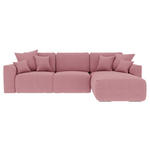 ECKSOFA Rosa Velours  - Chromfarben/Rosa, KONVENTIONELL, Kunststoff/Textil (293/195cm) - Carryhome