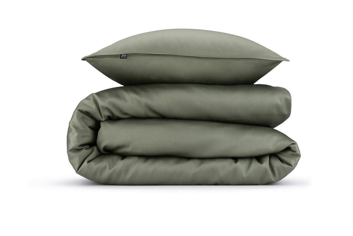 BETTWÄSCHE 2-teilig Satinado Makosatin 155/220 cm  - Khaki, Basics, Textil (155/220cm)