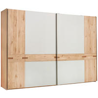 SCHWEBETÜRENSCHRANK  in Kaschmir, Eiche Bianco  - Kaschmir/Eiche Bianco, Design, Glas/Holz (296/214/67cm) - Linea Natura