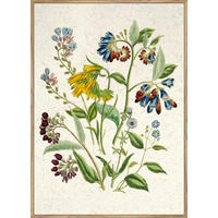 KUNSTDRUCK Blumen 50/70 cm  - Eichefarben/Multicolor, Basics, Holzwerkstoff (50/70cm) - Monee