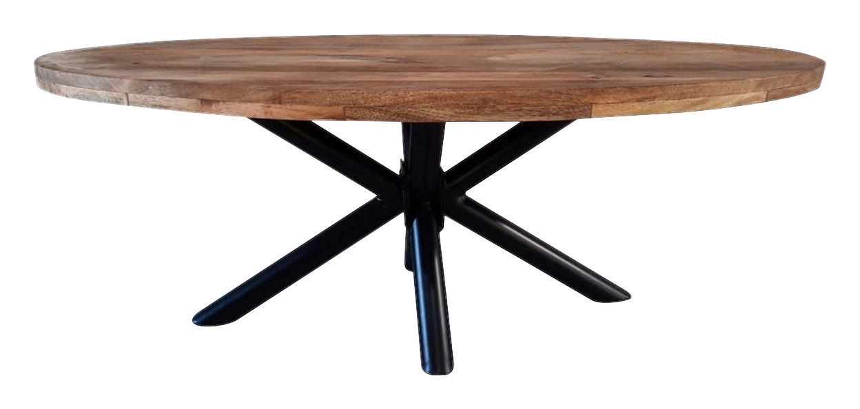 ESSTISCH in Holz 180/100/77 cm  - Schwarz/Braun, Natur, Holz/Metall (180/100/77cm) - MID.YOU