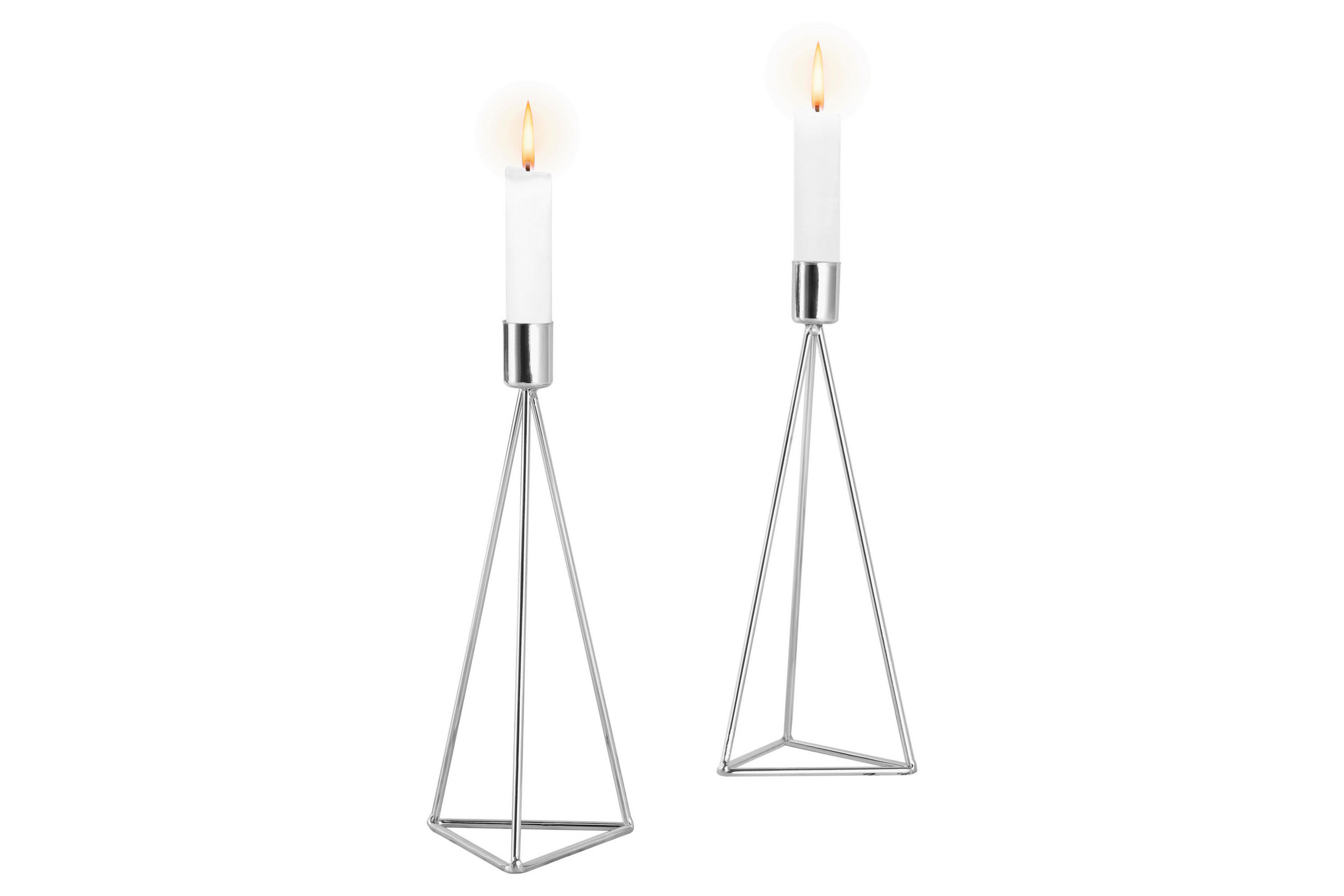 LJUSSTAKE SET  - silver, Basics, metall (9,5/24,2cm) - Echtwerk