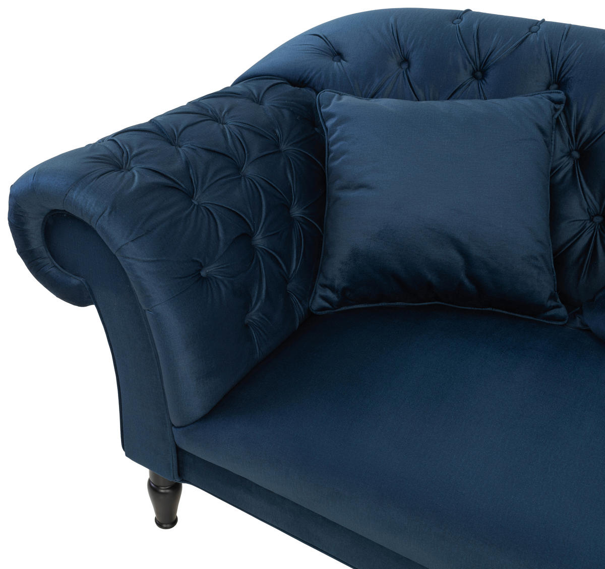 XXL-SESSEL in Velours Dunkelblau  - Schwarz/Dunkelblau, Design, Holz/Textil (180/94/103cm) - MID.YOU