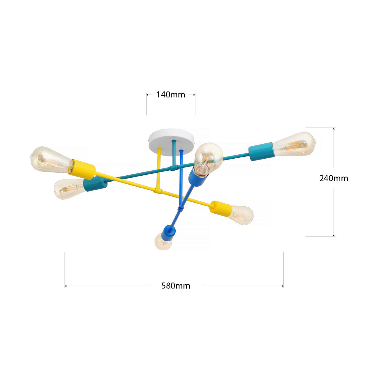 KINDERDECKENLEUCHTE 58/58/24 cm   - Multicolor, LIFESTYLE, Metall (58/58/24cm)