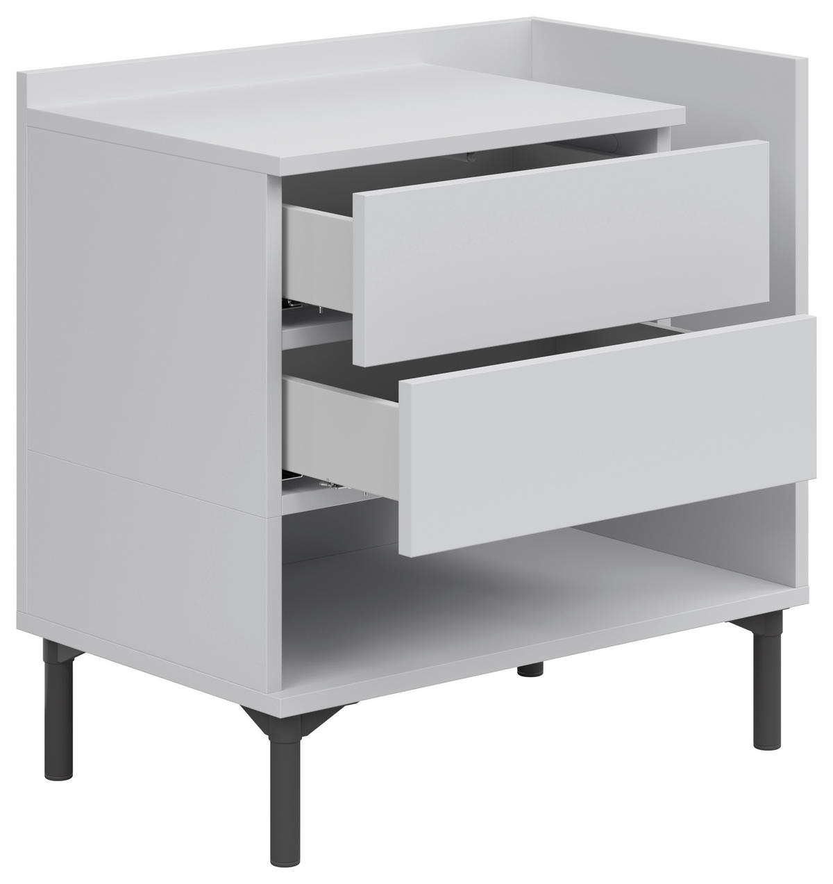 NACHTKÄSTCHEN 60/62/38 cm  in Hellgrau  - Hellgrau/Graphitfarben, Design, Holzwerkstoff/Kunststoff (60/62/38cm) - Lomoco