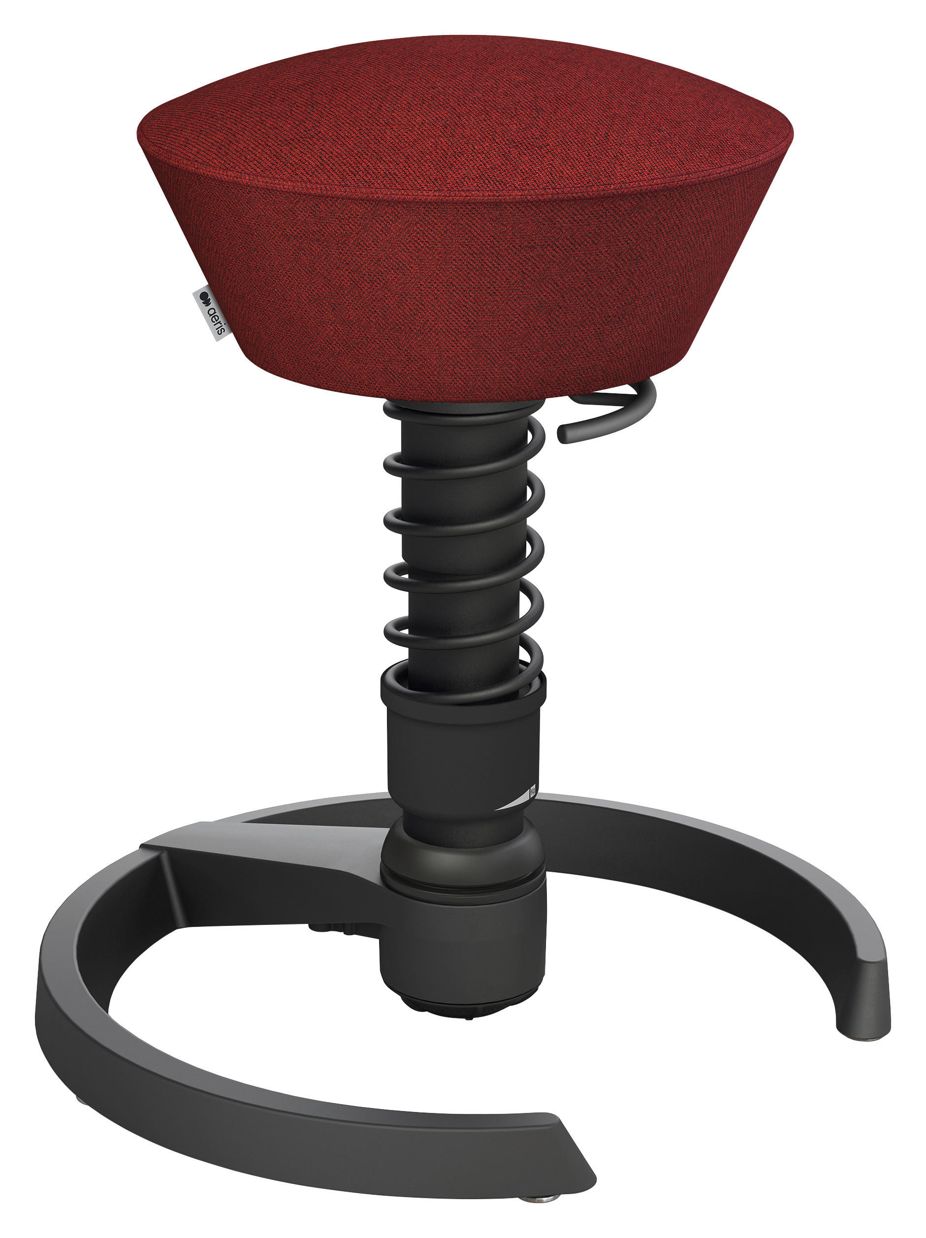 BÜROHOCKER Wollmischung mel. Schwarz, Dunkelrot  - Schwarz/Dunkelrot, Basics, Textil/Metall (55/45,66/55cm) - Aeris