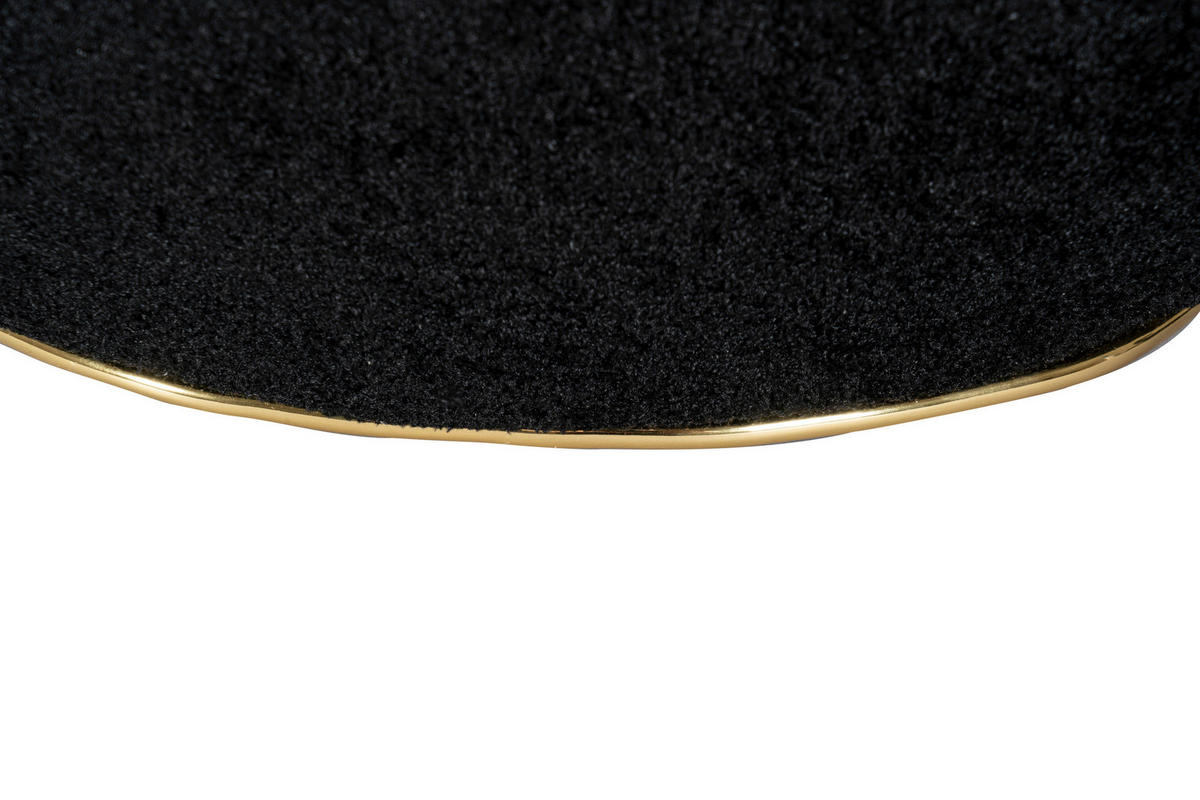 HOCKER Struktur Schwarz, Goldfarben  - Goldfarben/Schwarz, Design, Textil/Metall (60/42,5cm) - Kayoom