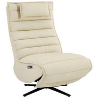 RELAXSESSEL Lederlook Echtleder Relaxfunktion, Fußteilverstellung, Nackenkissen    - Beige/Schwarz, Design, Leder/Textil (68/108/84cm) - Stylife