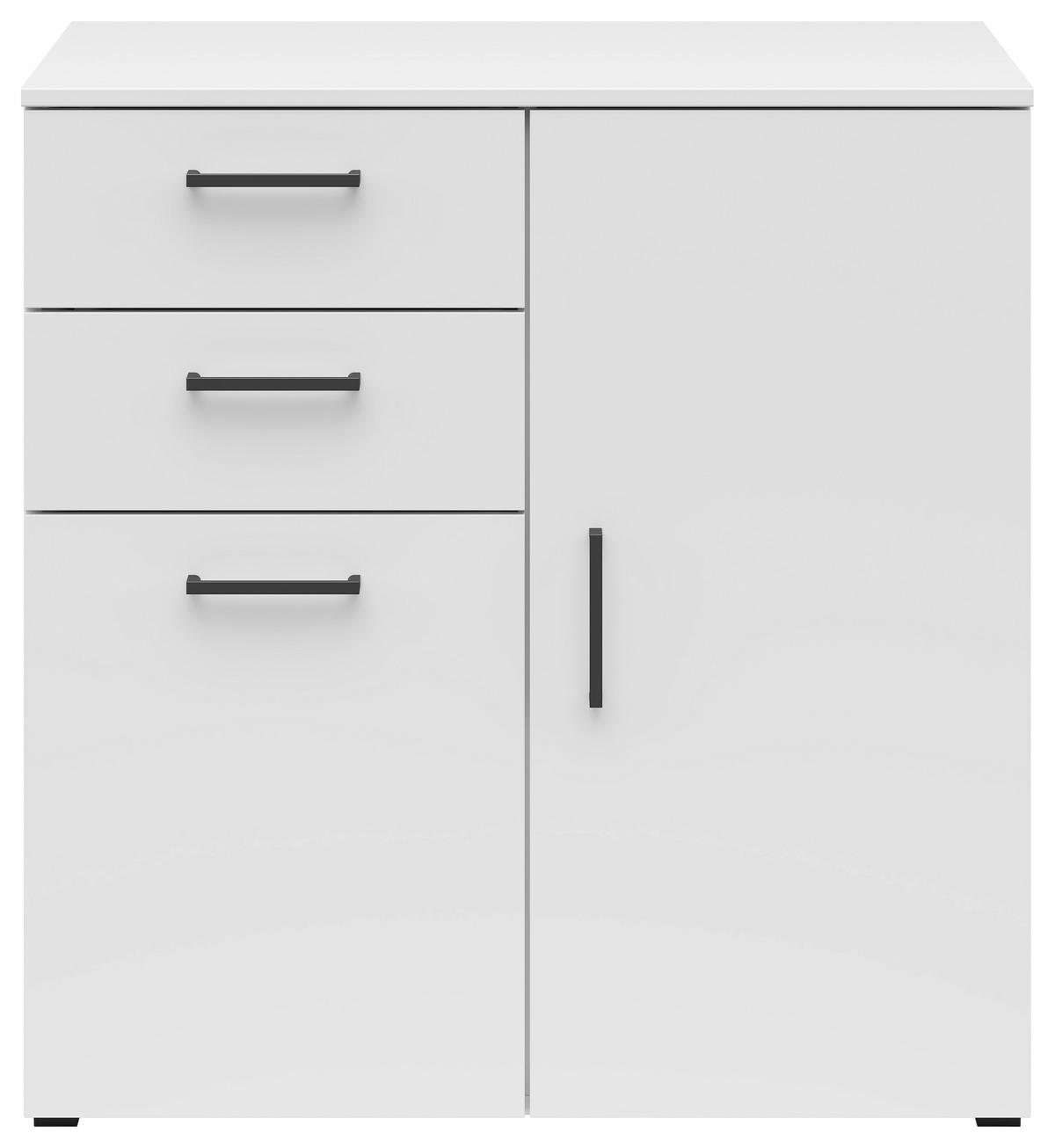 COMODĂ 80/83/52 cm  - alb/antracit, Modern, plastic/material pe bază de lemn (80/83/52cm) - Carryhome