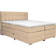 BOXSPRINGBETT 180/200 cm  in Beige  - Beige/Alufarben, KONVENTIONELL, Kunststoff/Textil (180/200cm) - Carryhome