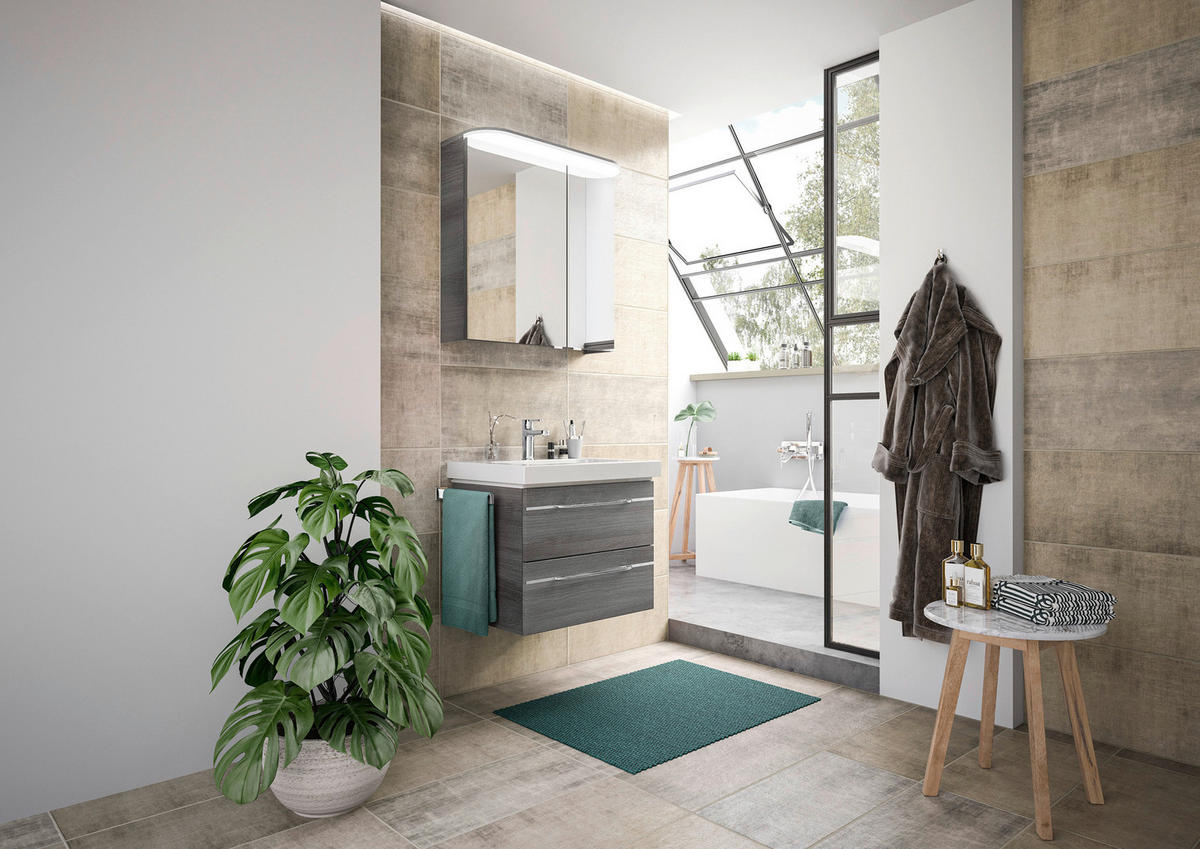 BADEZIMMER 3-teilig  in 70 cm  - Chromfarben/Graphitfarben, KONVENTIONELL, Glas/Holzwerkstoff (70cm) - Pelipal