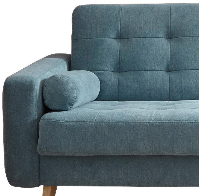 KANAPÉÁGY kék  - tölgyfa színű/kék, Modern, textil/fa (222/86/90cm) - MID.YOU