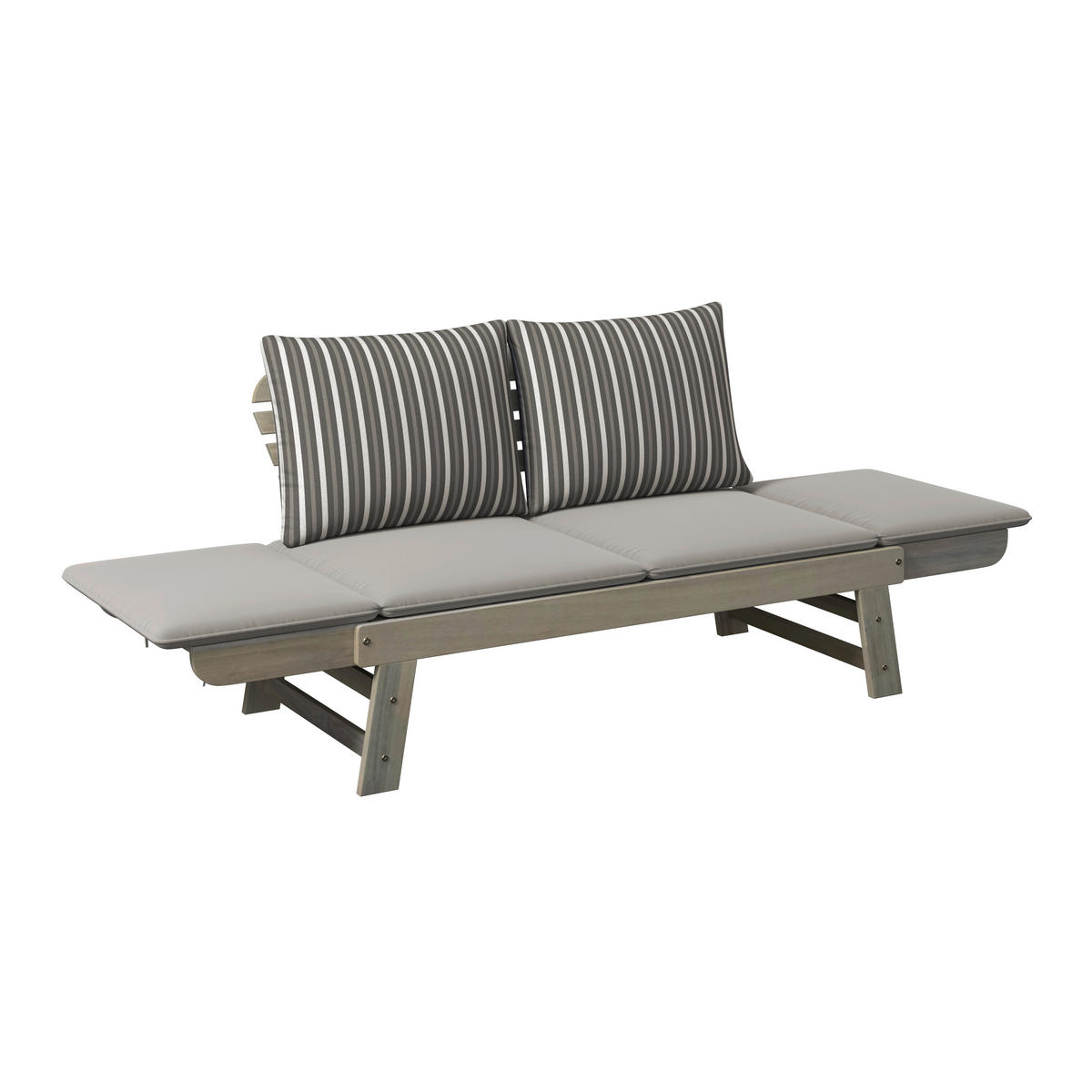 GARTENBANK 190/76/67 cm  in Multicolor, Akaziefarben, Taupe  - Taupe/Multicolor, Natur, Holz/Textil (190/76/67cm) - Ambia Garden