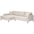 ECKSOFA Creme Cord  - Creme/Schwarz, KONVENTIONELL, Textil/Metall (173/276cm) - Carryhome