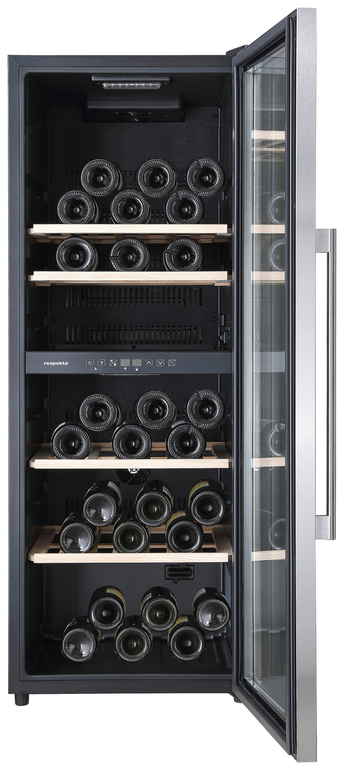 WEINKÜHLSCHRANK WKS77  - Schwarz, Trend, Glas/Metall (48/128,5/57,5cm) - Respekta
