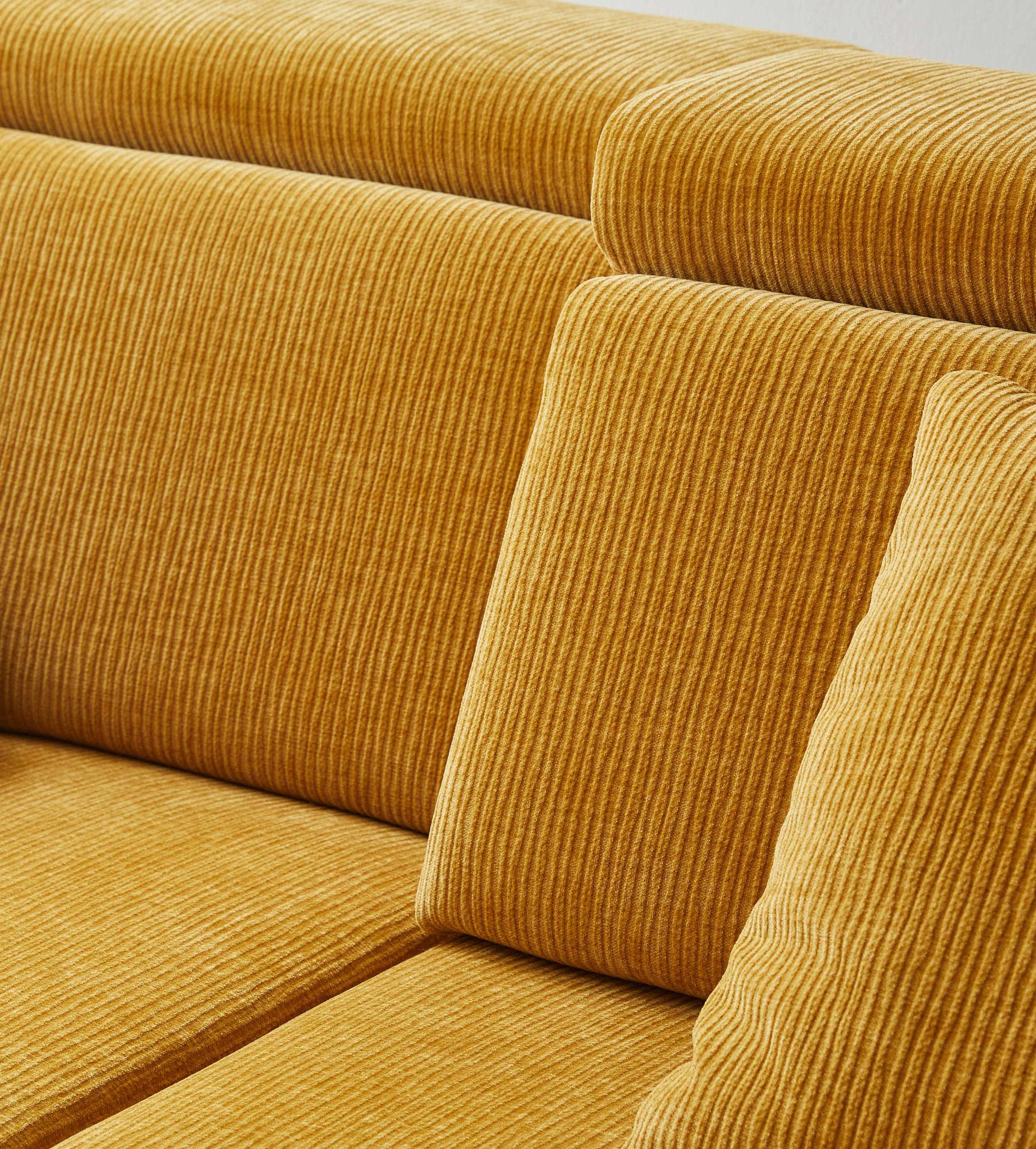 ECKSOFA Beldomo system Currygelb Webstoff  - Currygelb/Schwarz, Design, Textil/Metall (203/258cm) - Beldomo System