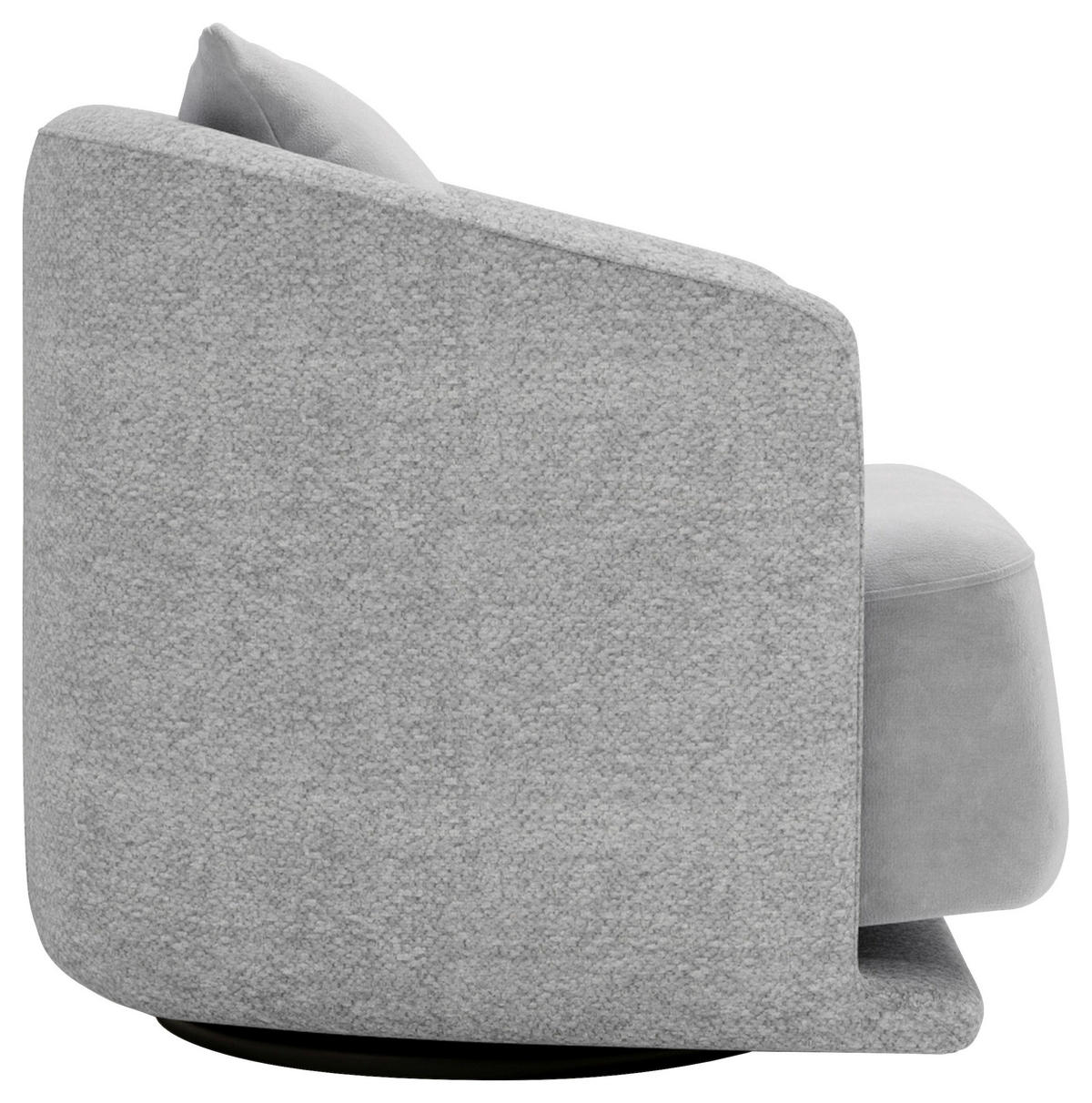 SESSEL in Plüsch, Bouclé Grau  - Schwarz/Grau, Design, Textil/Metall (83/80/75cm) - Livetastic