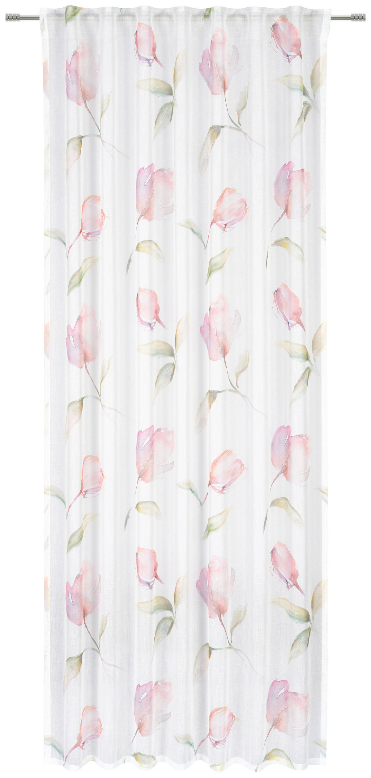 KONČANA ZAVESA  prosojno   140/245 cm  - roza/večbarvno, Konvencionalno, tekstil (140/245cm) - Esposa