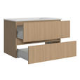 WASCHTISCHKOMBI 80 cm  - Eichefarben/Weiß, KONVENTIONELL, Keramik/Holzwerkstoff (80cm) - Xora