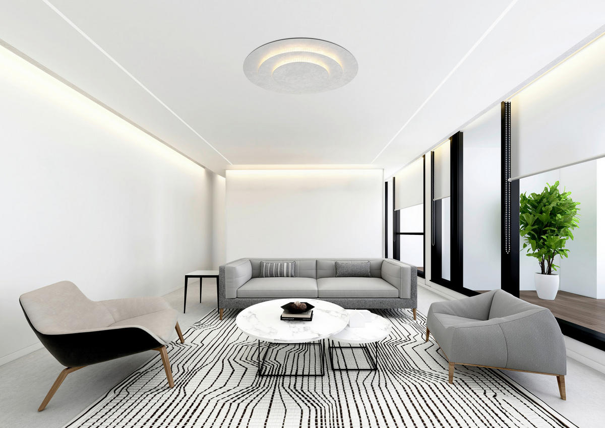 STROPNÍ LED SVÍTIDLO, 49/7,5 cm  - barvy stříbra, Design, kov (49/7,5cm) - Globo