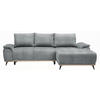 ECKSOFA in Chenille Anthrazit  - Anthrazit/Schwarz, MODERN, Textil/Metall (262/168cm) - home24