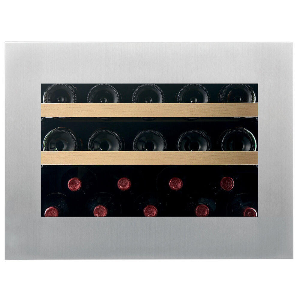 WEINKÜHLSCHRANK DVH-19.50SS.TO  - Edelstahlfarben, Basics, Glas/Holz (59/45,5/56,9cm)
