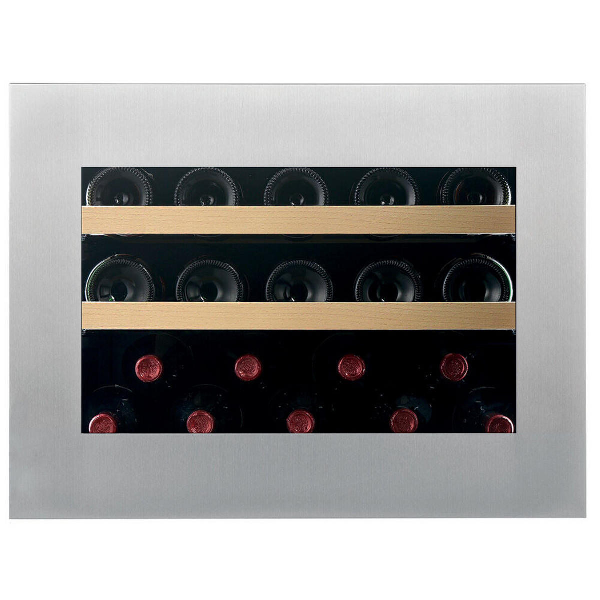 WEINKÜHLSCHRANK DVH-19.50SS.TO  - Edelstahlfarben, Basics, Glas/Holz (59/45,5/56,9cm)