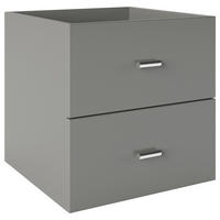 DOPPELSCHUBLADE - Silberfarben/Grau, Basics, Holzwerkstoff/Kunststoff (34/34/33,4cm) - MID.YOU